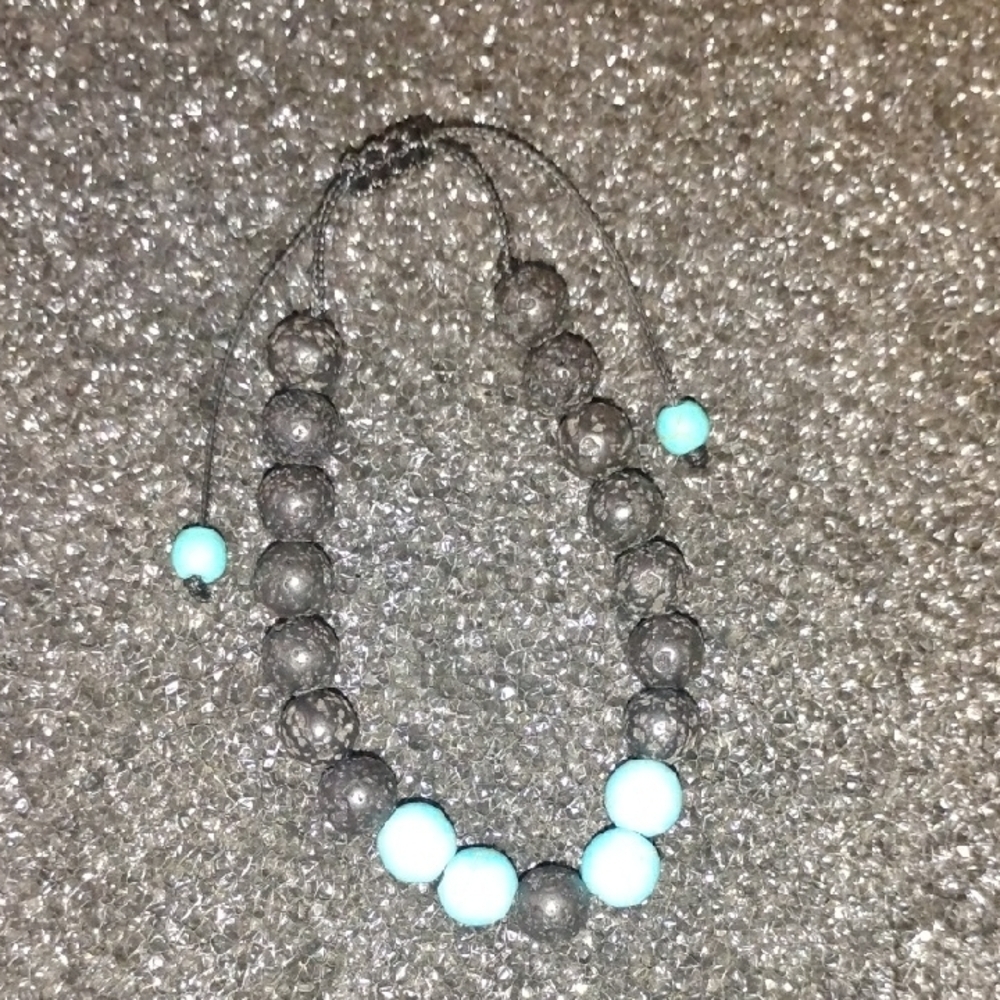 Black and Turquoise Beaded Bracelet